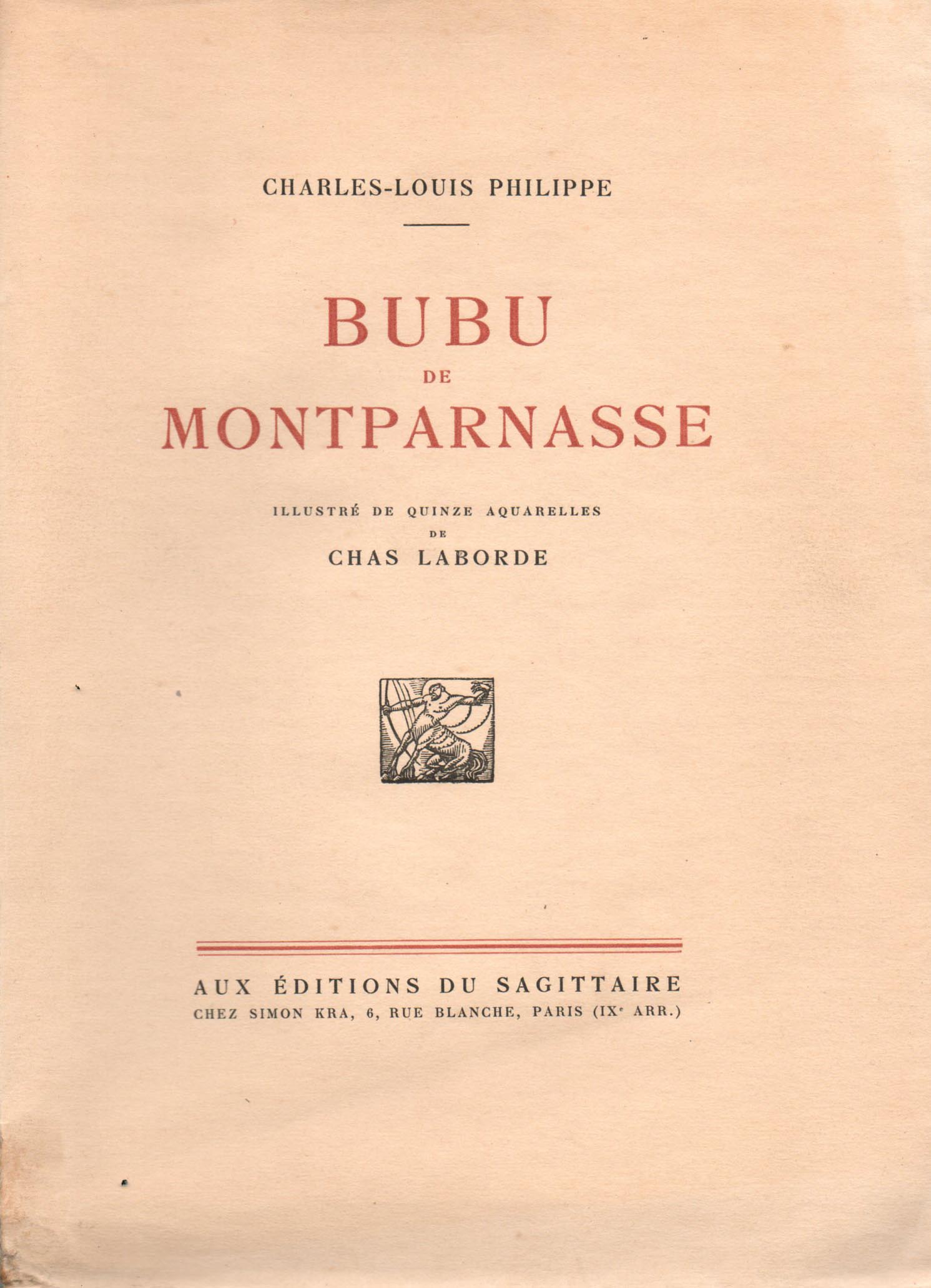 Bubu de Montparnasse | Chas Laborde | Bubu de Montparnasse