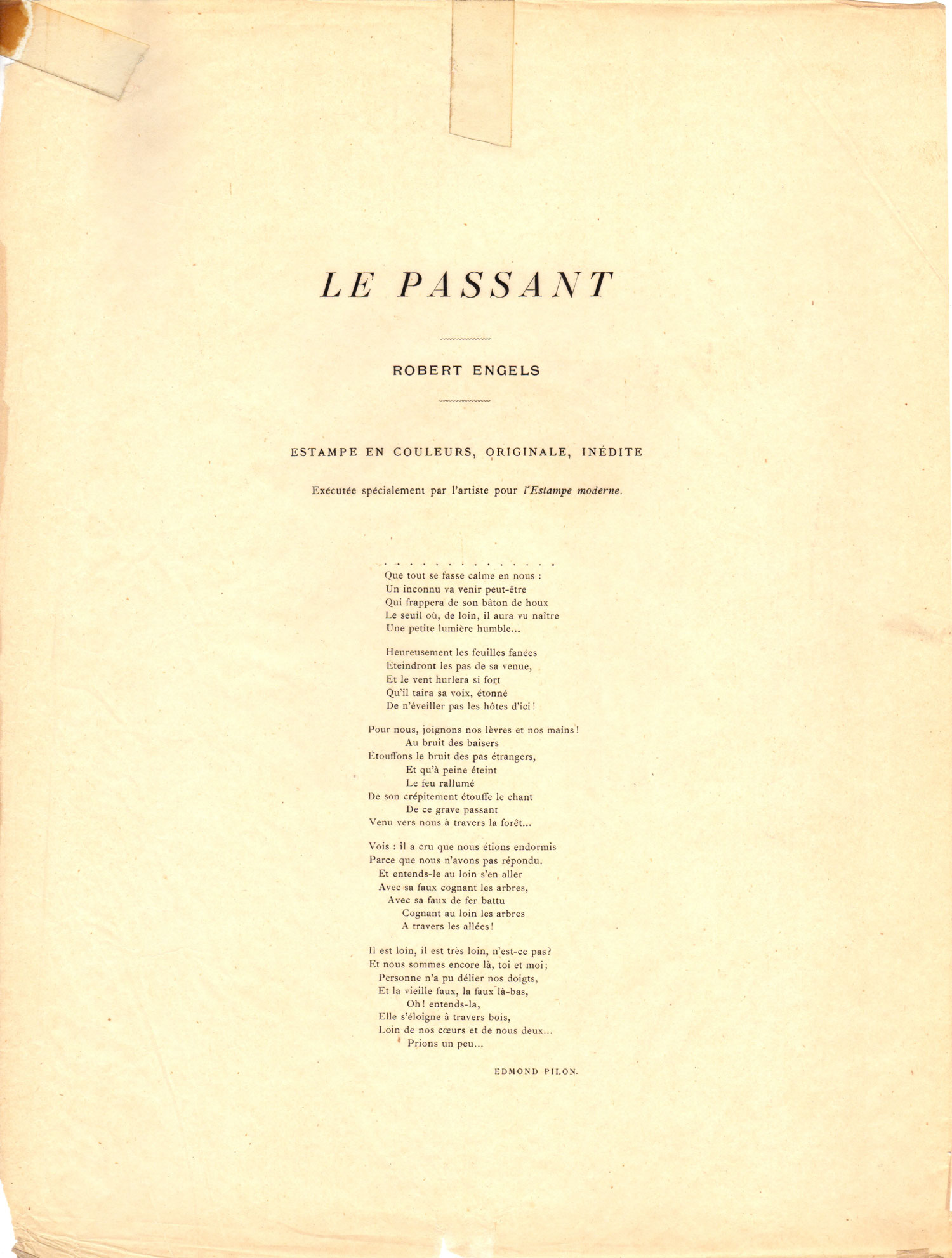 Poème | Robert Engles | Les Passants