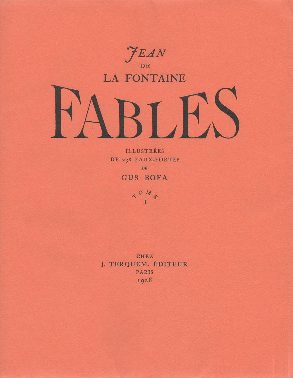 Couverture tome I | Fables De Lafontaine | Livre