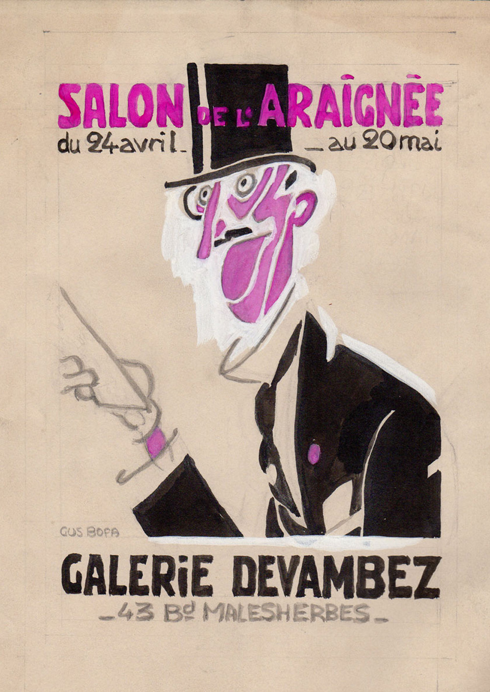 Galerie Devambez | Gus Bofa | Affiche du Salon de l'Araignée