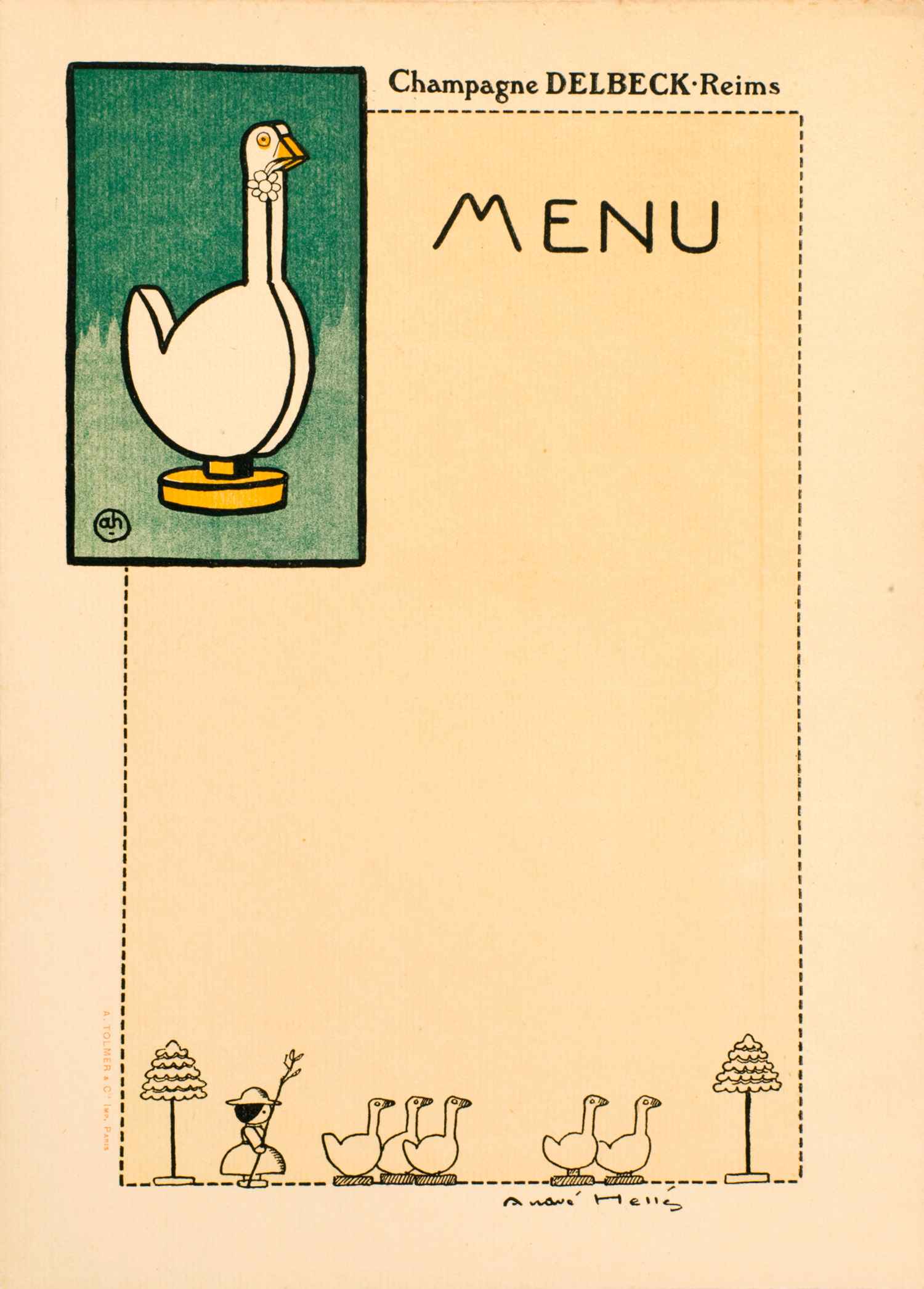 Menu 3 | André Hellé | Menu Illustré