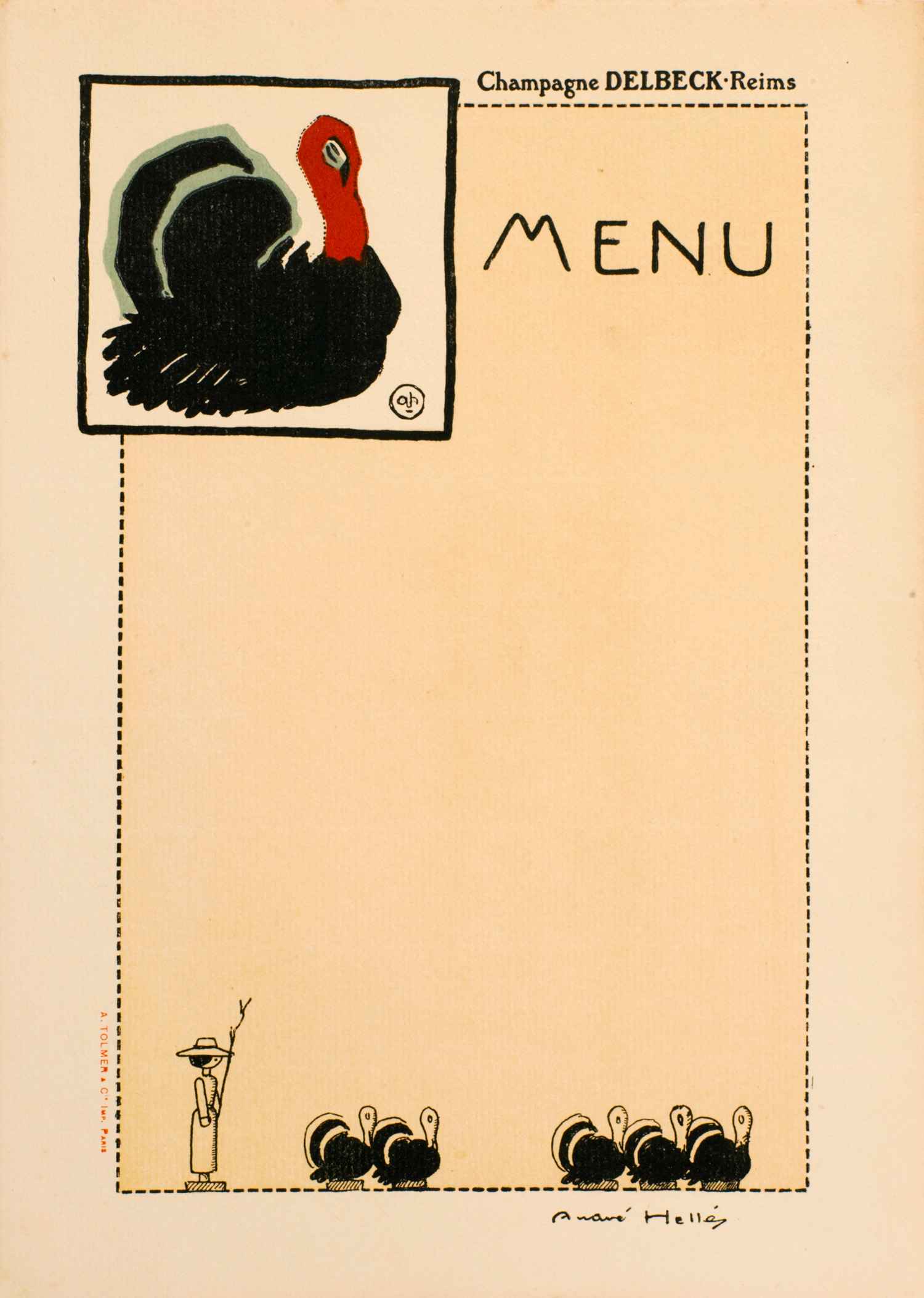 Menu 4 | André Hellé | Menu Illustré