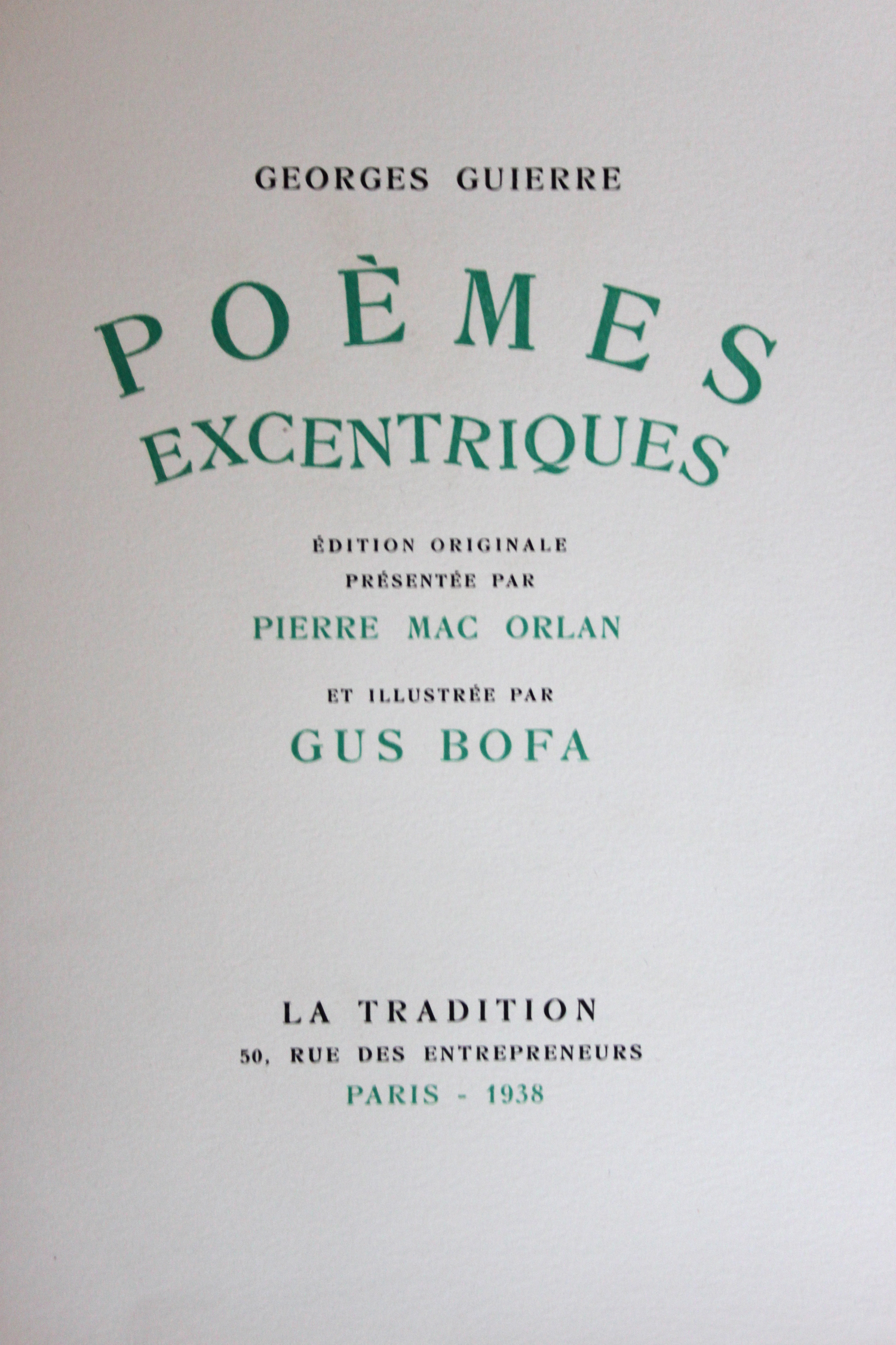 Page de titre | Poèmes excentriques | Livre